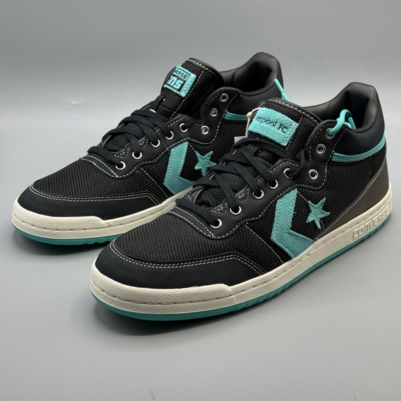 Converse x Liverpool FC Men's 8.5 Sneakers Fastbreak Pro Mid Black Teal A12785C - Picture 3 of 16